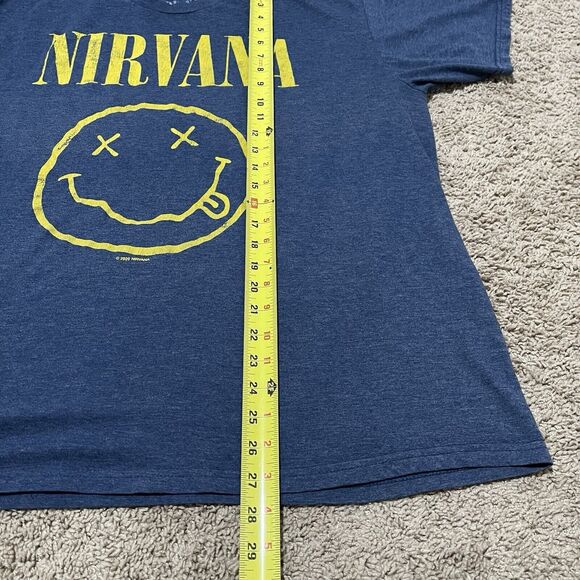 Nirvana Shirt Extra Large Blue Infamous Smiley Face Logo Nevermind Grunge 2020 - Picture 6 of 7
